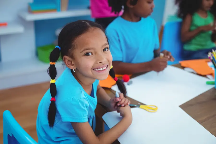 A child participating in an enrichment activity